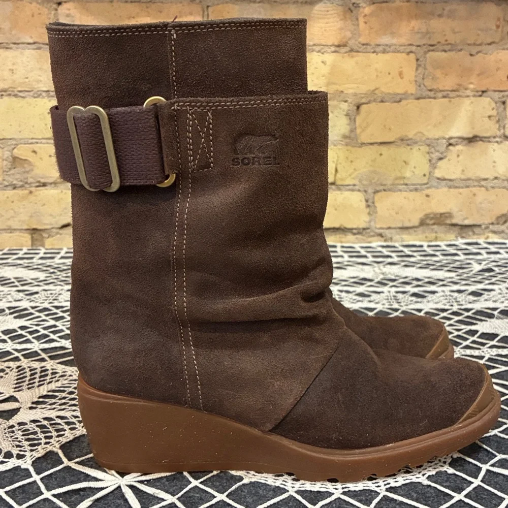 Sorel Toronto Dark Brown Suede Winter Boots, sz 8 - Picture 3 of 10